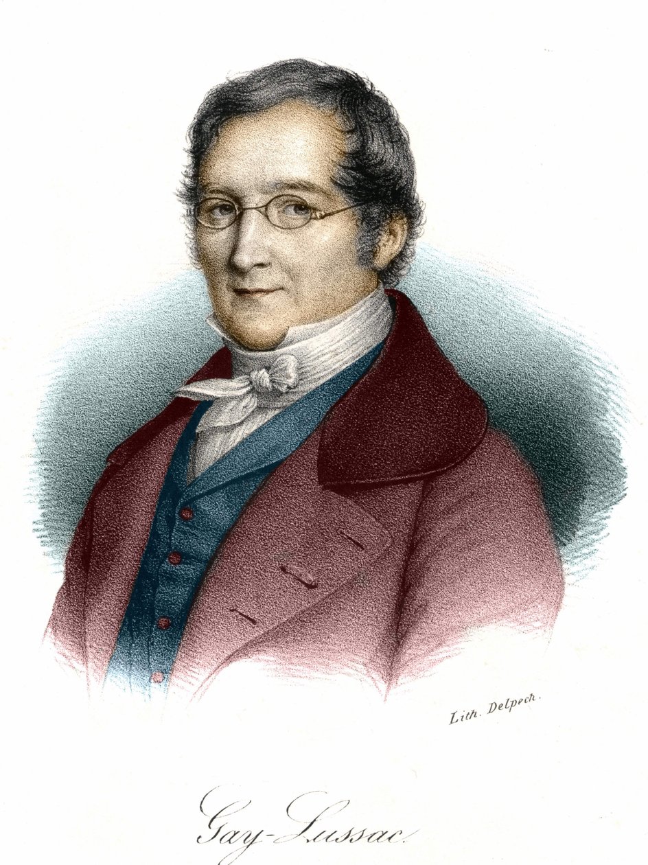 Portræt af Louis-Joseph Gay-Lussac (Louis Joseph Gay Lussac) (1778-1850), fransk fysiker og kemiker. Indgravering af det 19. århundrede. af Unknown artist