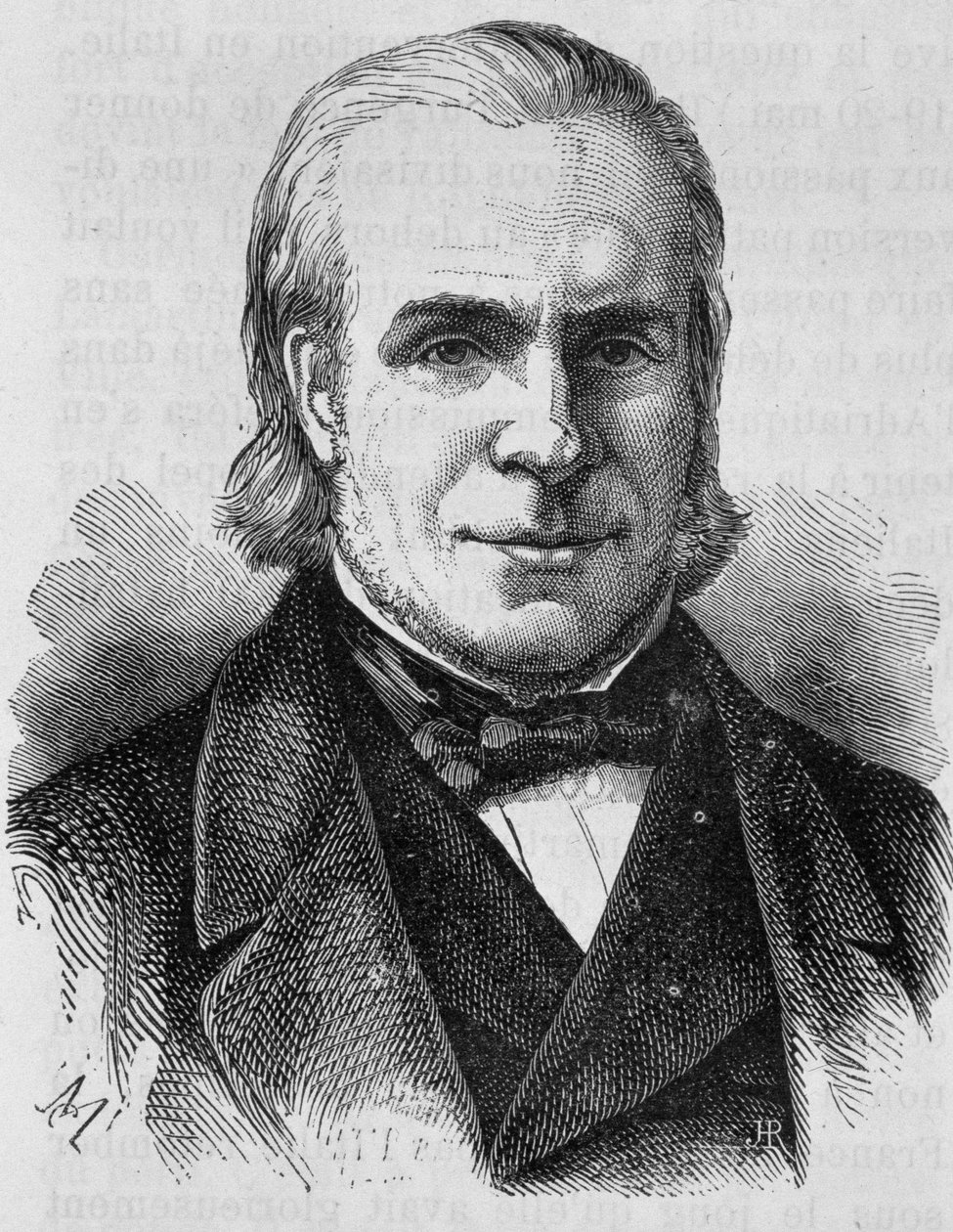 Portræt af Louis Antoine Garnier-Pages (Garnier Pages) (1803 - 1878). Indgravering af slutningen af det 19. århundrede i "Histoire de France"" af H. Martin. af Unknown artist