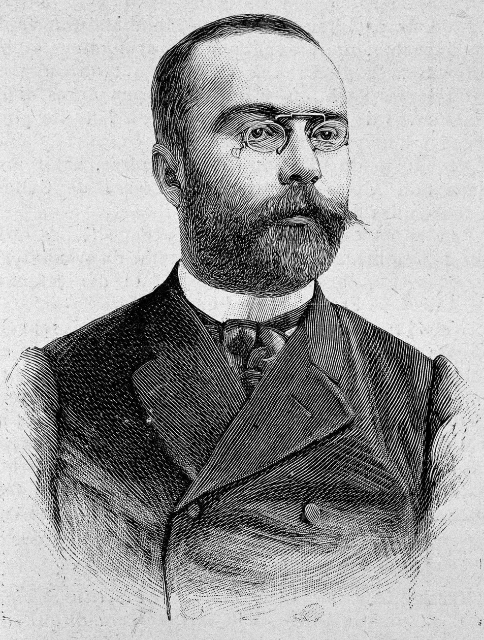 Portræt af Louis Barthou (1862 - 1934). Indgravering af slutningen af det 19. århundrede i "Histoire de France"" af H. Martin. af Unknown artist
