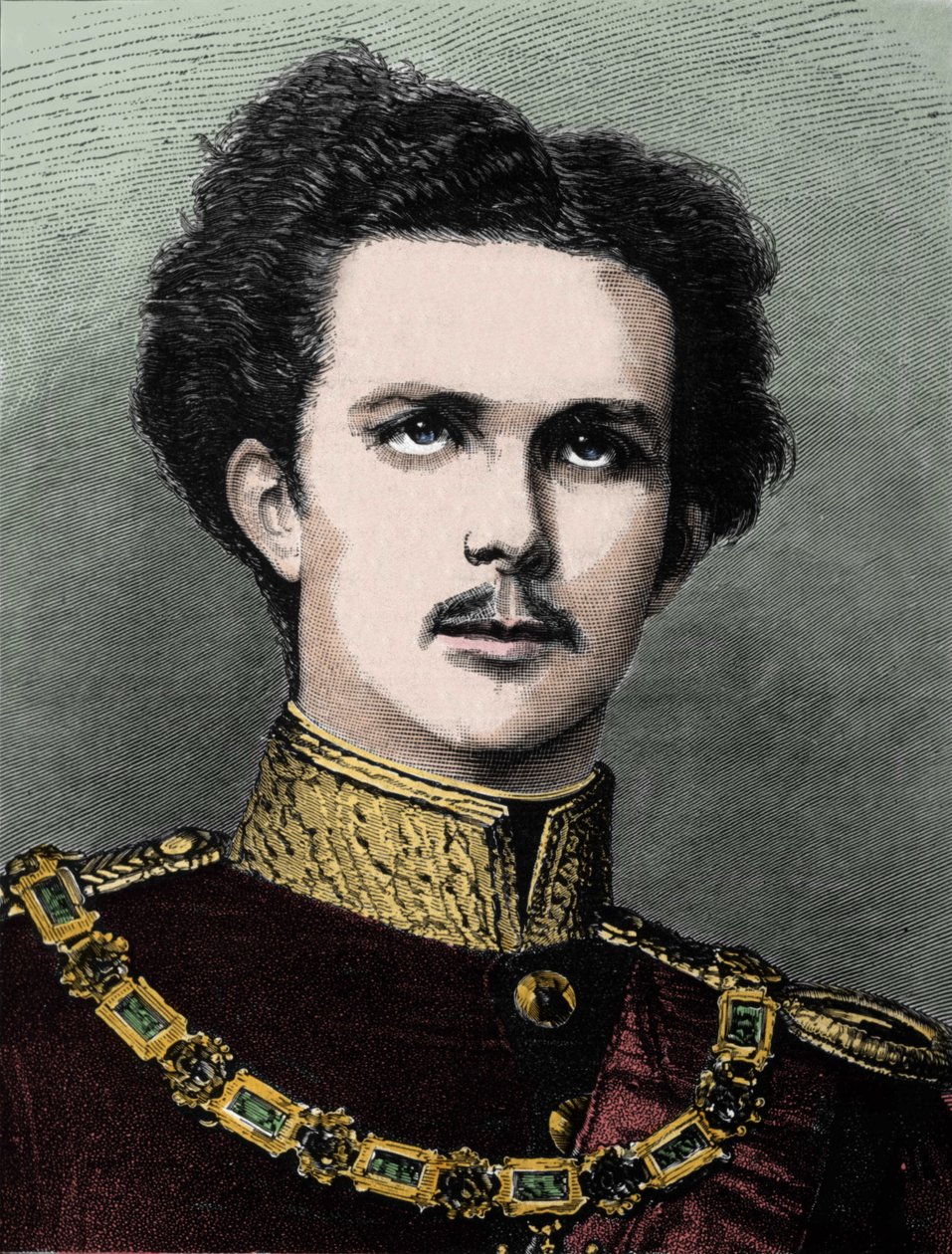 Portræt af Ludvig II af Baviere (Ludwig II Von Bayern) eller Ludwig Otto Frederik Wilhelm von Wittelsbach (1845-1886) bayersk prins, dengang konge af Baviere fra 1864 til 1886. af Unknown artist
