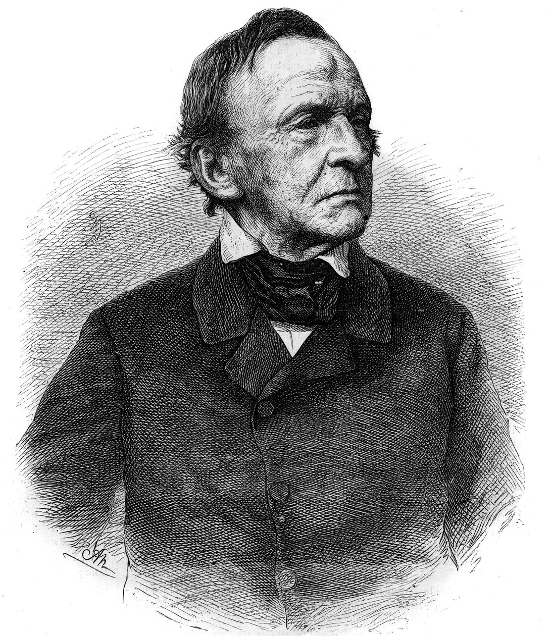 Portræt af Ludvig I (1786-1868) konge af Baviere fra 1825 til 1848. Indgravering i "" Det illustere univers"" af Unknown artist