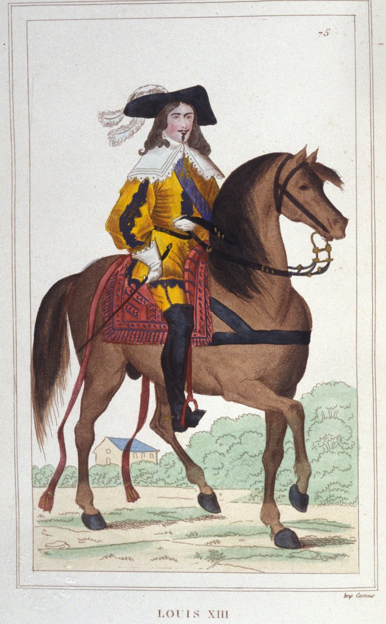 Portræt af Louis XIII (1601 - 1643), konge af Frankrig, gravering af 1830 af Unknown artist