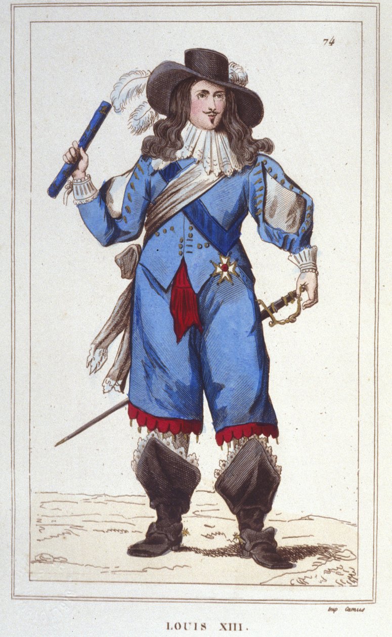 Portræt af Louis XIII (1601 - 1643), konge af Frankrig, gravering af 1830 af Unknown artist