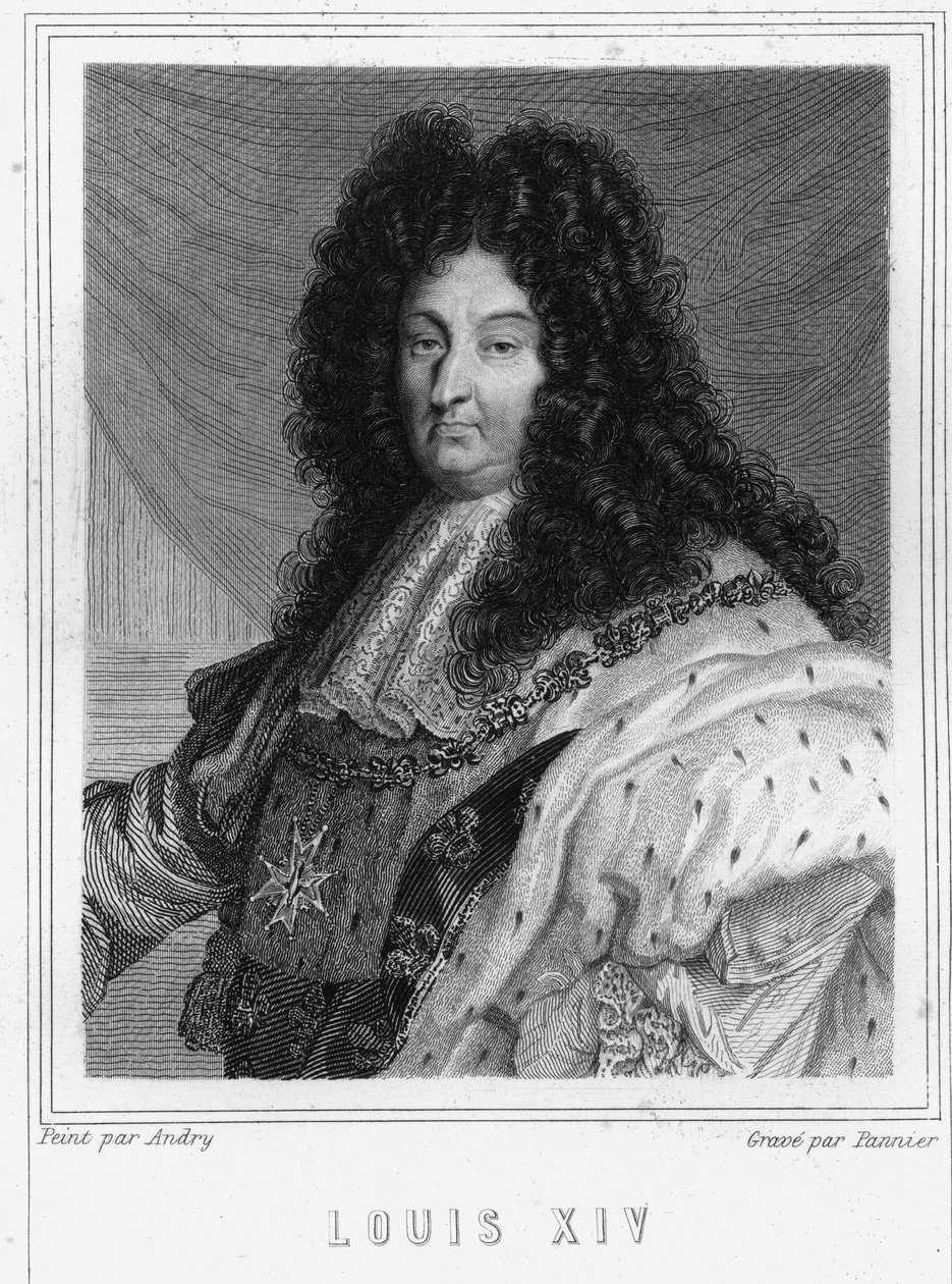 Portræt af Ludvig XIV (1638 - 1715), konge af Frankrig - i "Histoire des Français"" af Lavallée, stik, sd. af Unknown artist