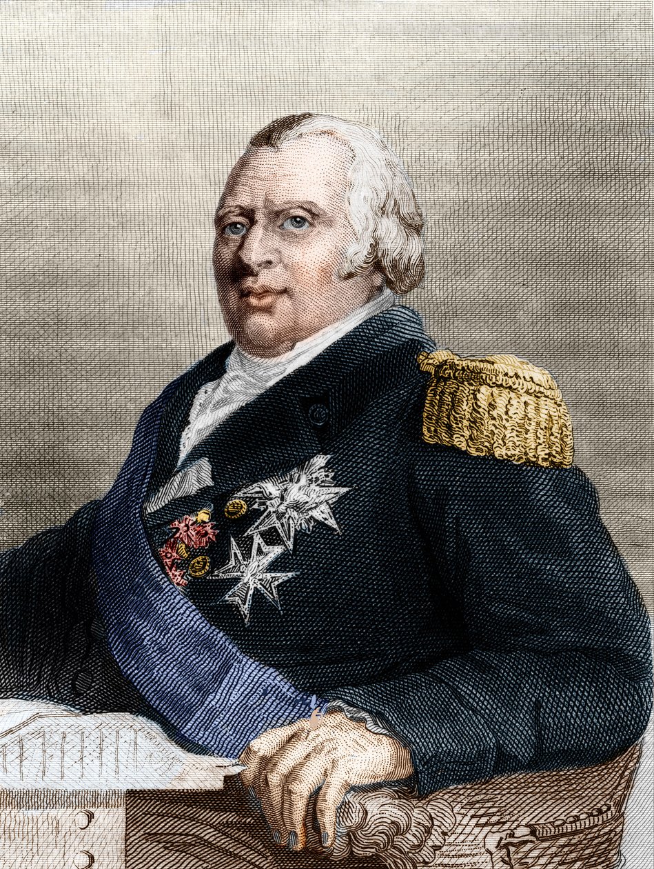 Portræt af Louis XVIII (1755 - 1824), konge af Frankrig af Unknown artist