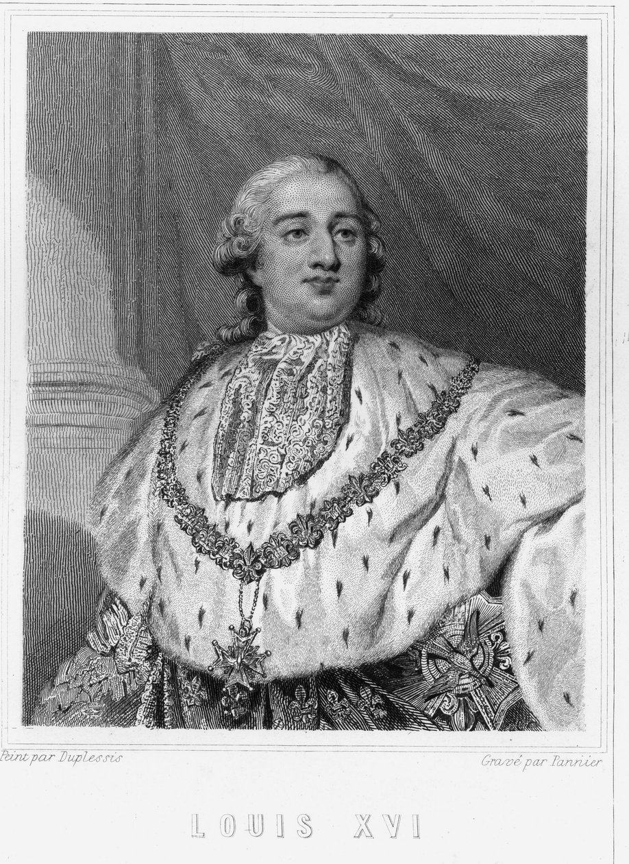 Portræt af Louis XVI (1754 - 1793), konge af Frankrig - i "Histoire des Français"" af Lavallée, stik, sd. af Unknown artist