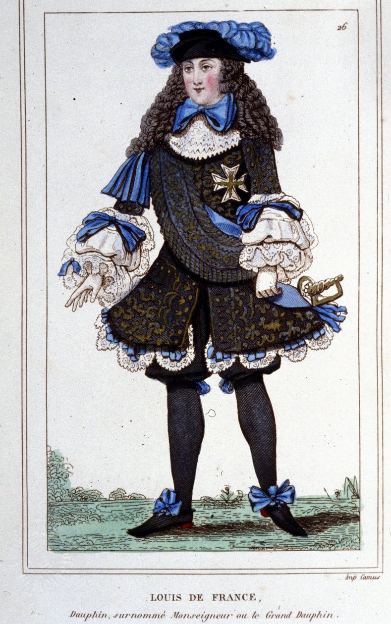 Portræt af Louis de France, hertug af Bourgogne (1682 - 1712) kendt som "Den Store Dauphin". Stik fra 1830. af Unknown artist