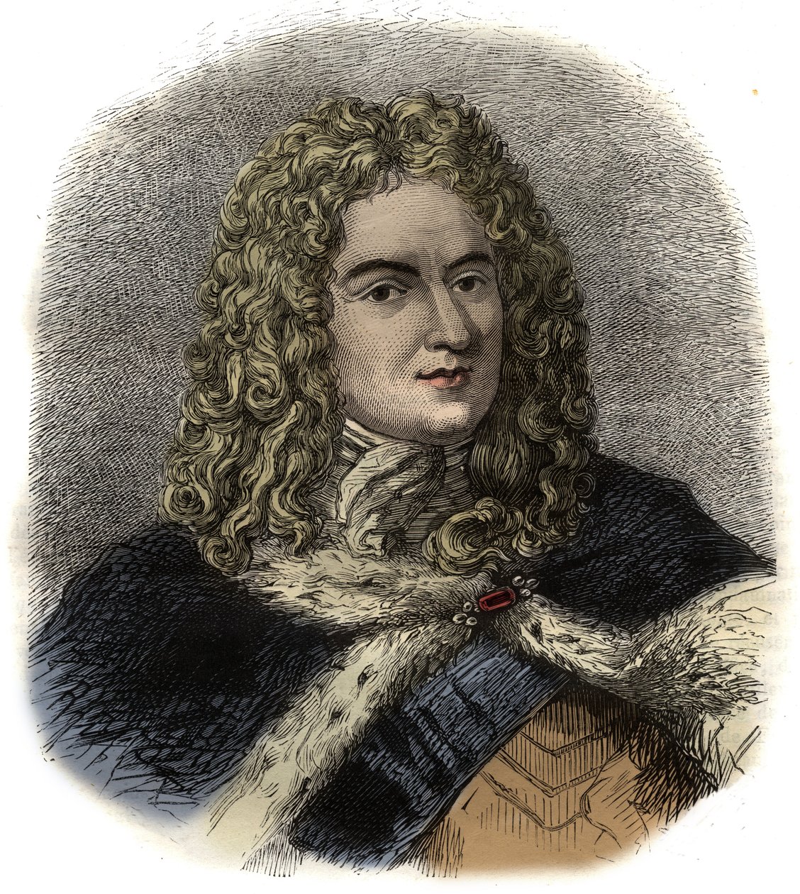 Portræt af Louis de Rouvroy hertug af Saint-Simon - (Saint Simon) fransk soldat, diplomat og kendt dagbogsskriver - Portræt af Louis de Rouvroy, hertug af Saint Simon (1675-1755) mindesmærke af Unknown artist