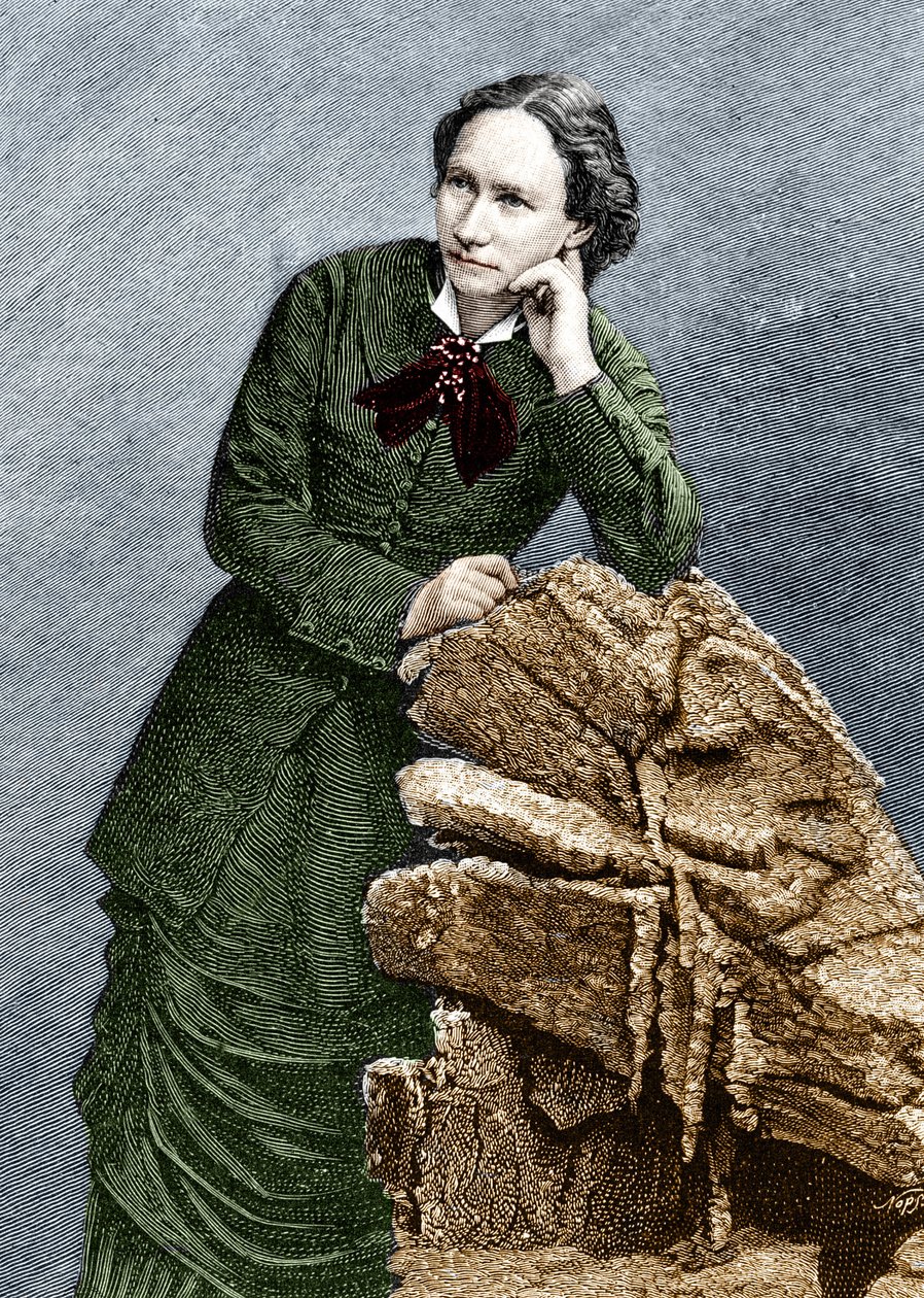 Portræt af Louise Michel (1830 - 1905) under hendes deportation til Noumea i Ny Kaledonien. 1873-1880. af Unknown artist