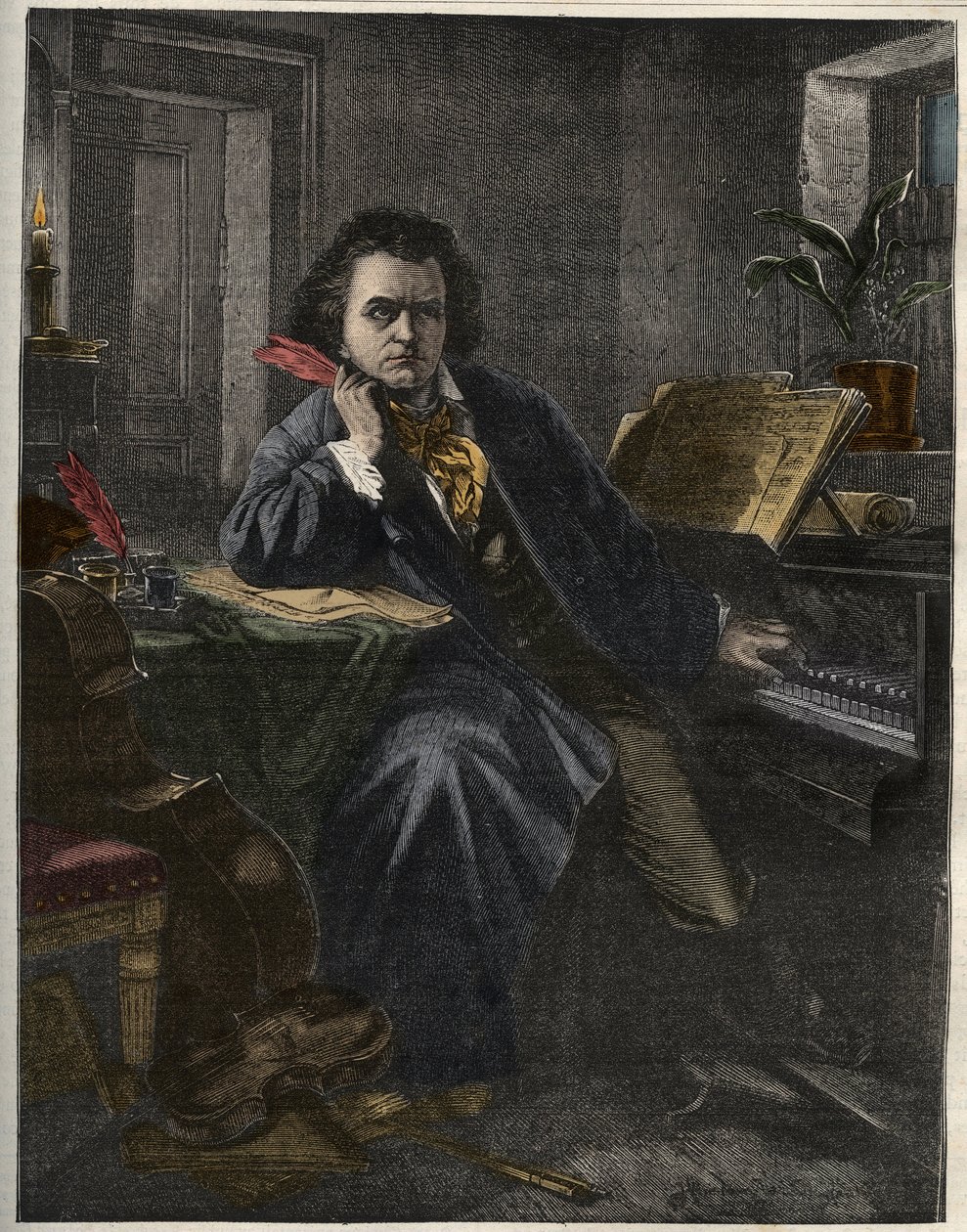 Portræt af Ludwig van Beethoven (1770-1827), tysk komponist og pianist af Unknown artist