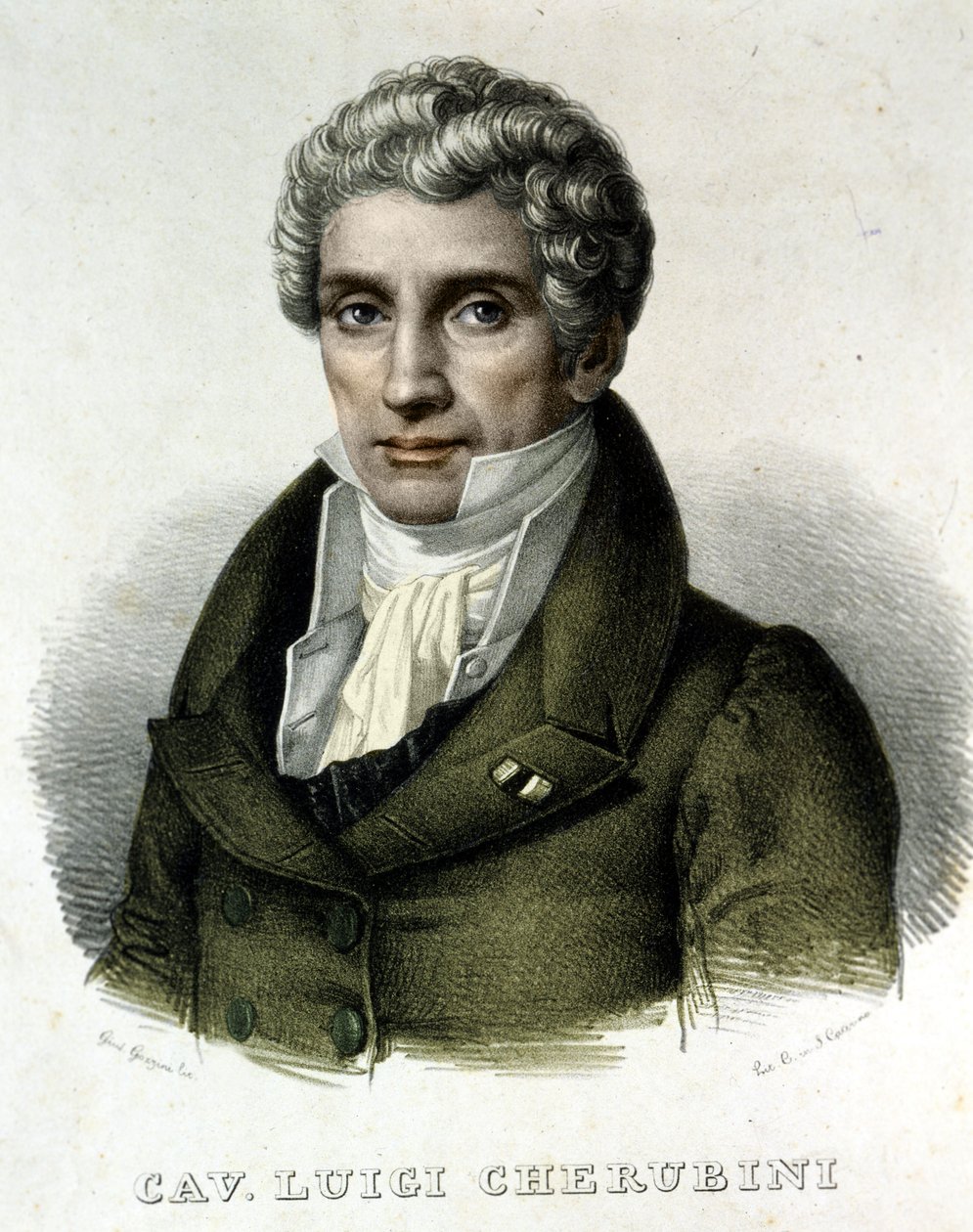 Portræt af Luigi Cherubini (1760-1842), italiensk komponist. af Unknown artist