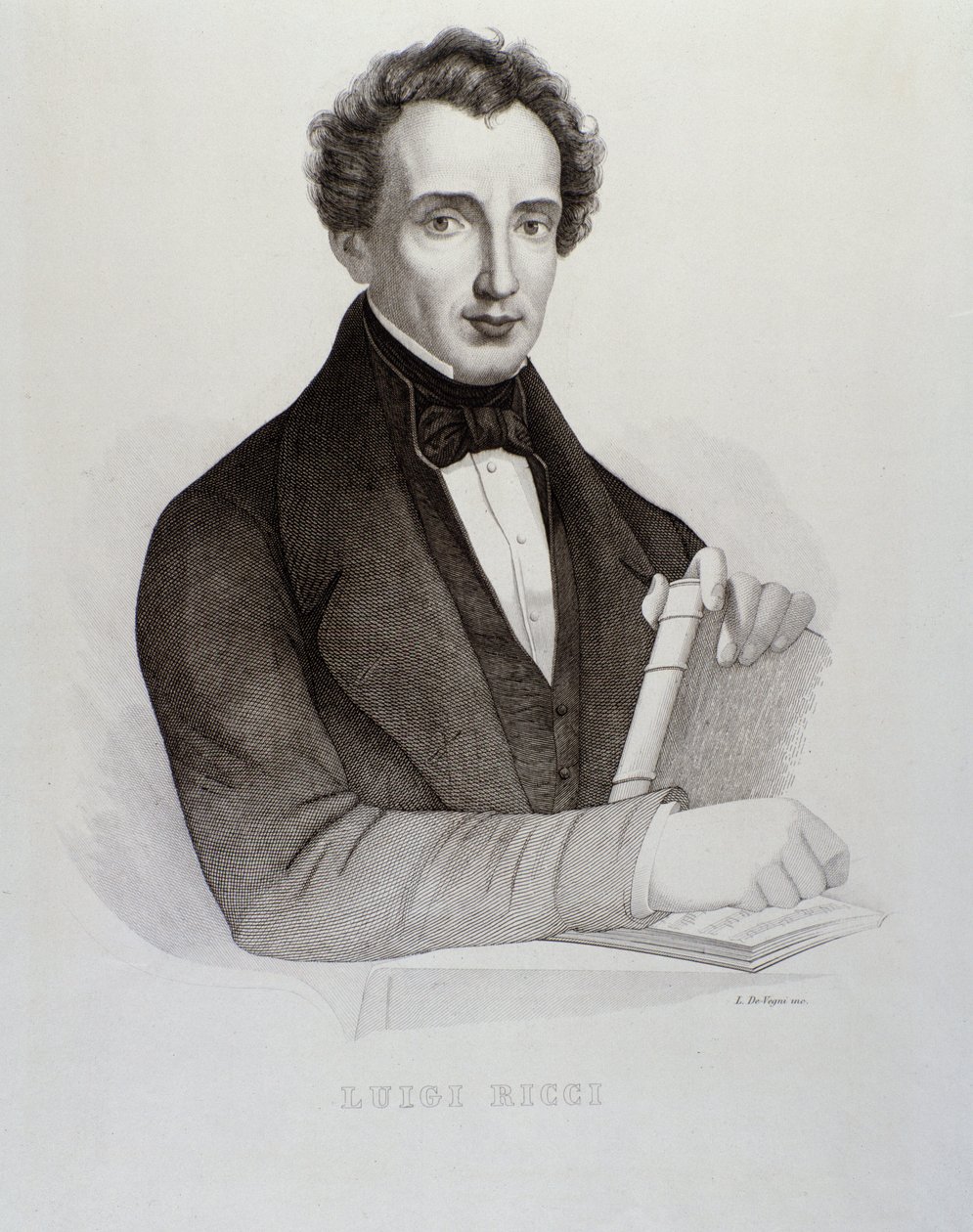 Portræt af Luigi Ricci (gravering af Unknown artist