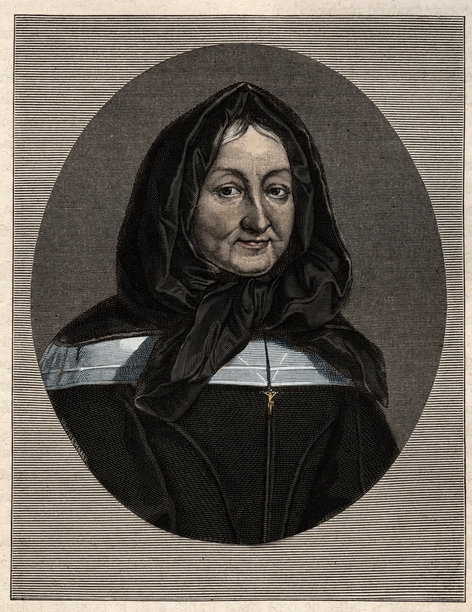 Portræt af Madame Marie de Rubelles, Lady of Miramion (1629-96) grundlæggeren af den hellige families døtre af Unknown artist