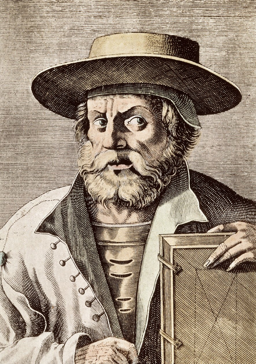 Portræt af Manuel (eller Emmanuel) Chrysoloras (ca. 1355-1415), græsk videnskabsmand fra det 14. århundrede. gravering af 1682. af Unknown artist
