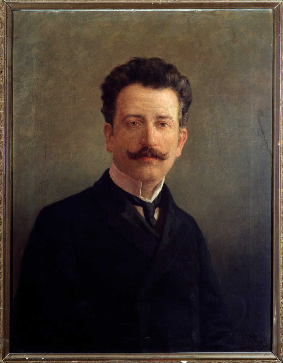 Portræt af Marco Enrico Bossi, italiensk komponist og organist. ca. 1900 (maleri) af Unknown Artist