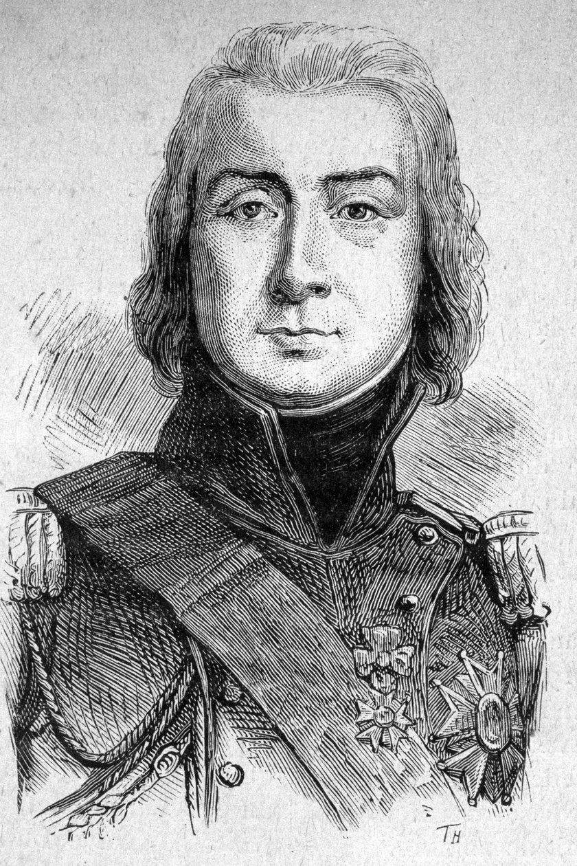 Portræt af Marechal Bessieres, hertug af Istrien (1768 - 1813) - i "" Les Contemporains"", n.d. slutningen af det 19. århundrede. af Unknown artist