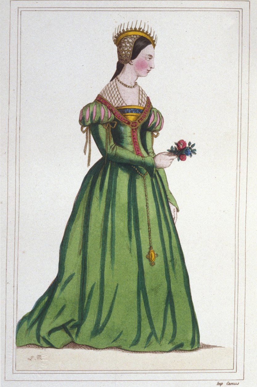 Portræt af Marguerite de France (1523 - 1574), datter af Francois I og Claude de France. Stik fra 1830 af Unknown artist