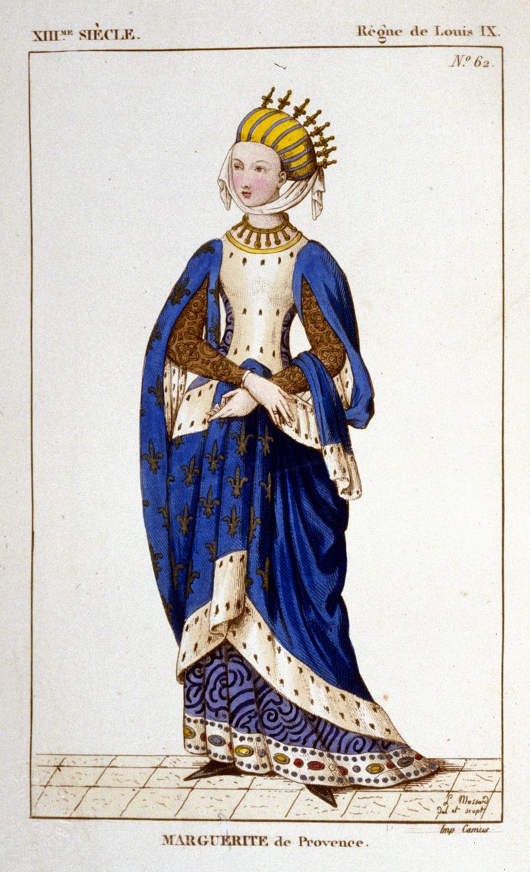 Portræt af Marguerite de Provence (1221 - 1295), dronning af Frankrig. af Unknown artist