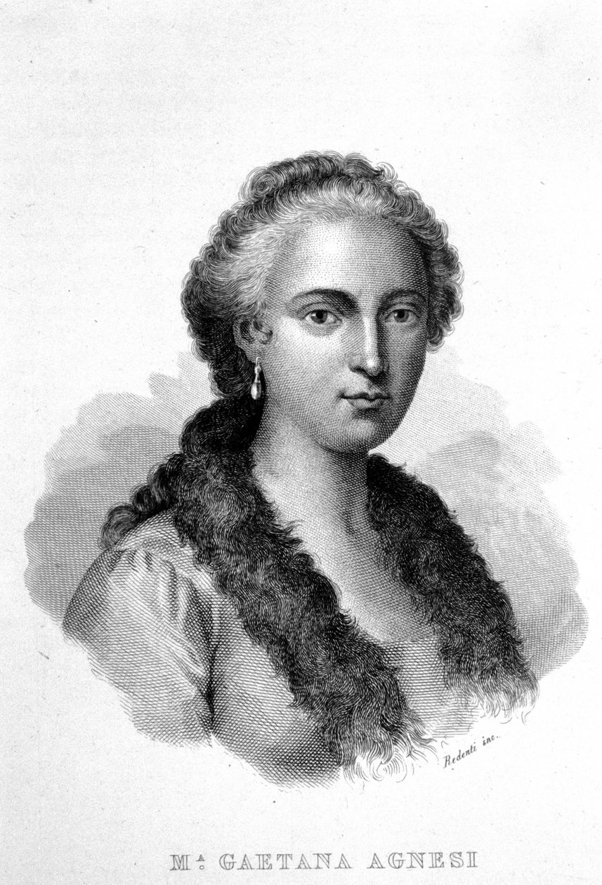 Portræt af Maria Gaetana AGNESI (1718-1799). Italiensk videnskabelig polyglot filosof. af Unknown artist