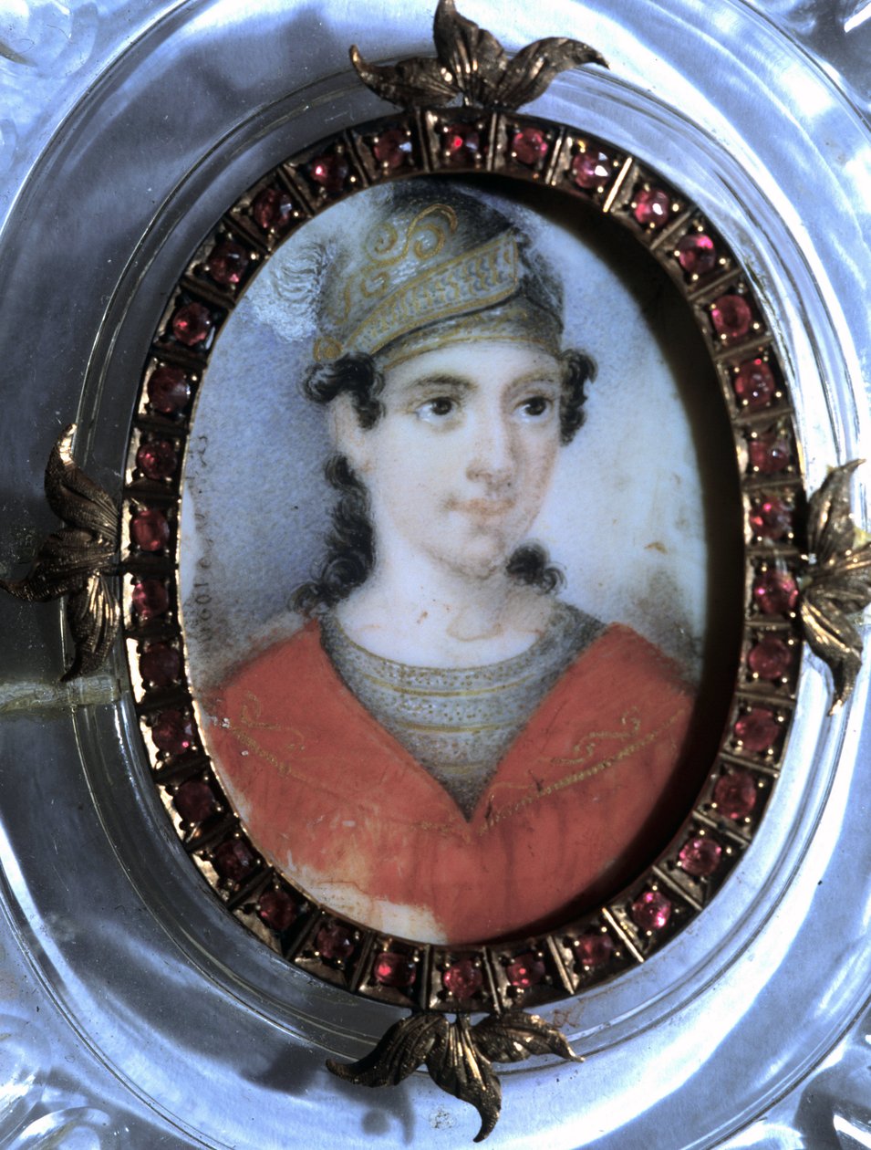 Portræt af Maria Garcia kaldet Malibran (1808-1836) sangerinde. Anonym miniature fra det 19. århundrede. af Unknown artist