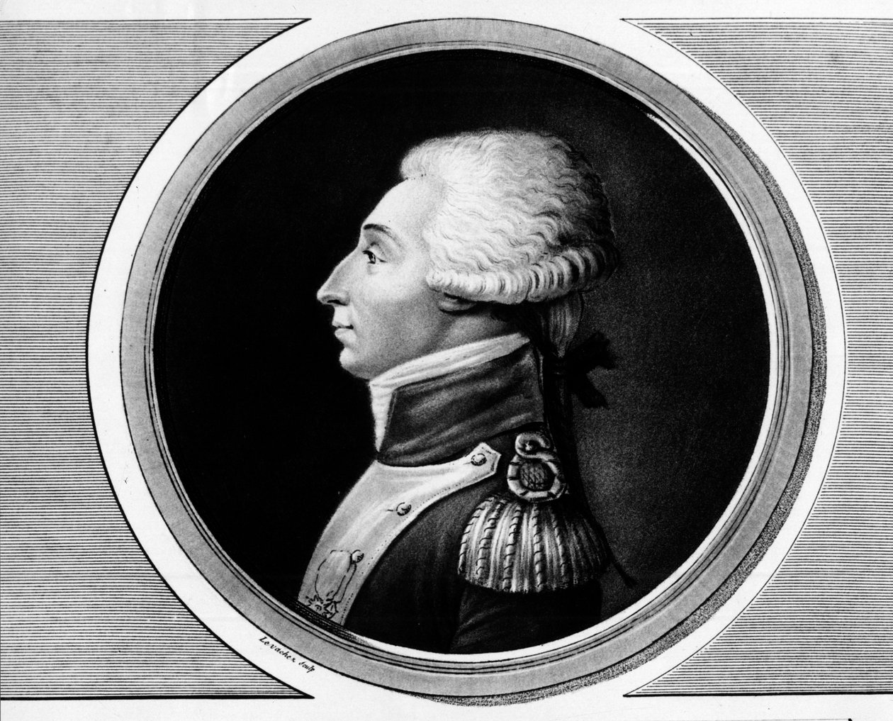 Portræt af Marie Gilbert Mottier, Marquis de La Fayette (Lafayette) af Unknown artist