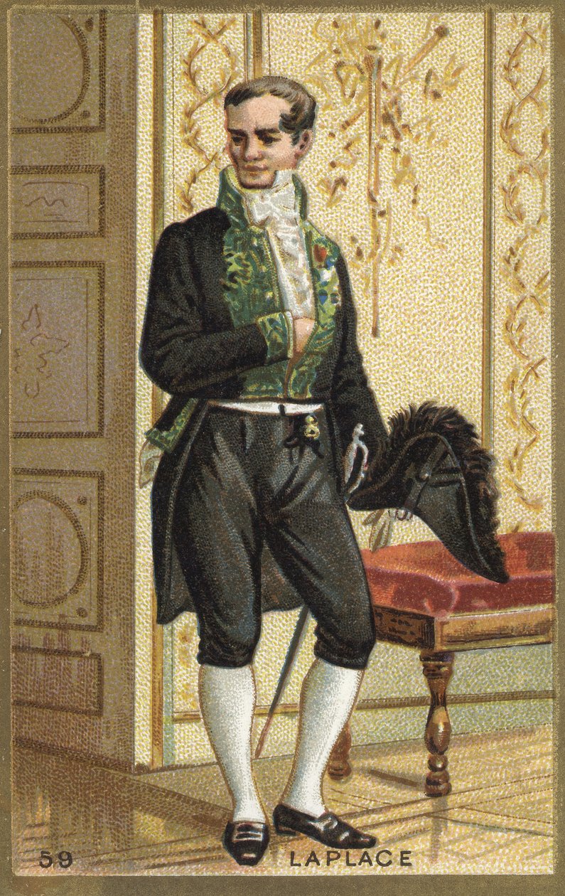 Portræt af Marquis Pierre Simon de Laplace (1749-1827), fransk astronom, matematiker og fysiker. Kromolitografi af det 19. århundrede. af Unknown artist