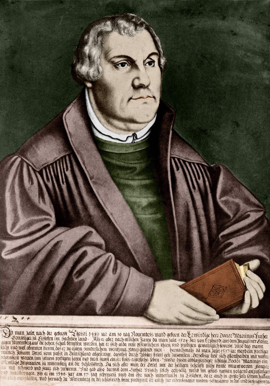 Portræt af Martin Luther (1483 - 1546) - Indgravering 1544 af Unknown artist