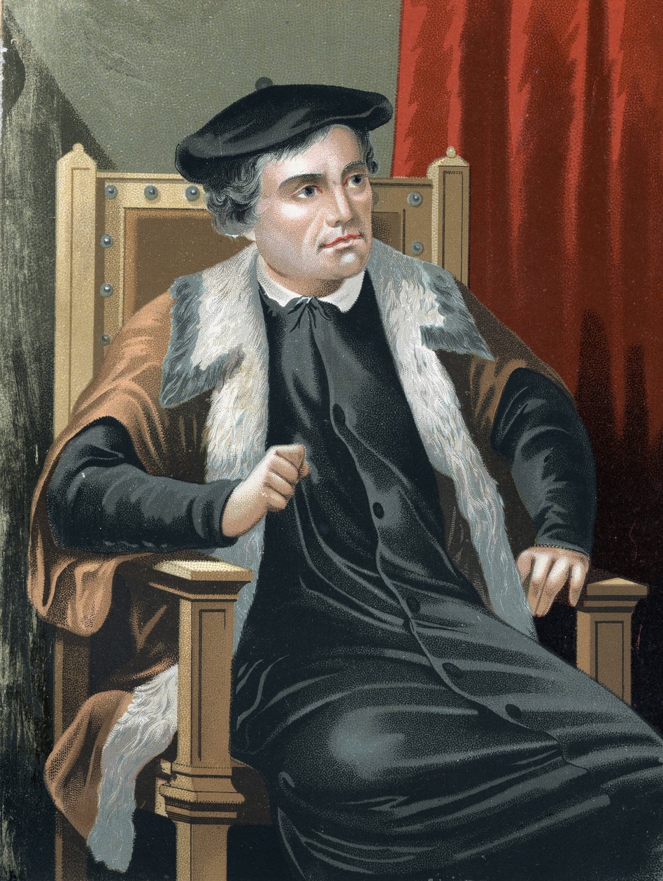 Portræt af Martin Luther (1483 - 1546) fra berømte mænd og kvinder. Barcelona 1877. af Unknown artist