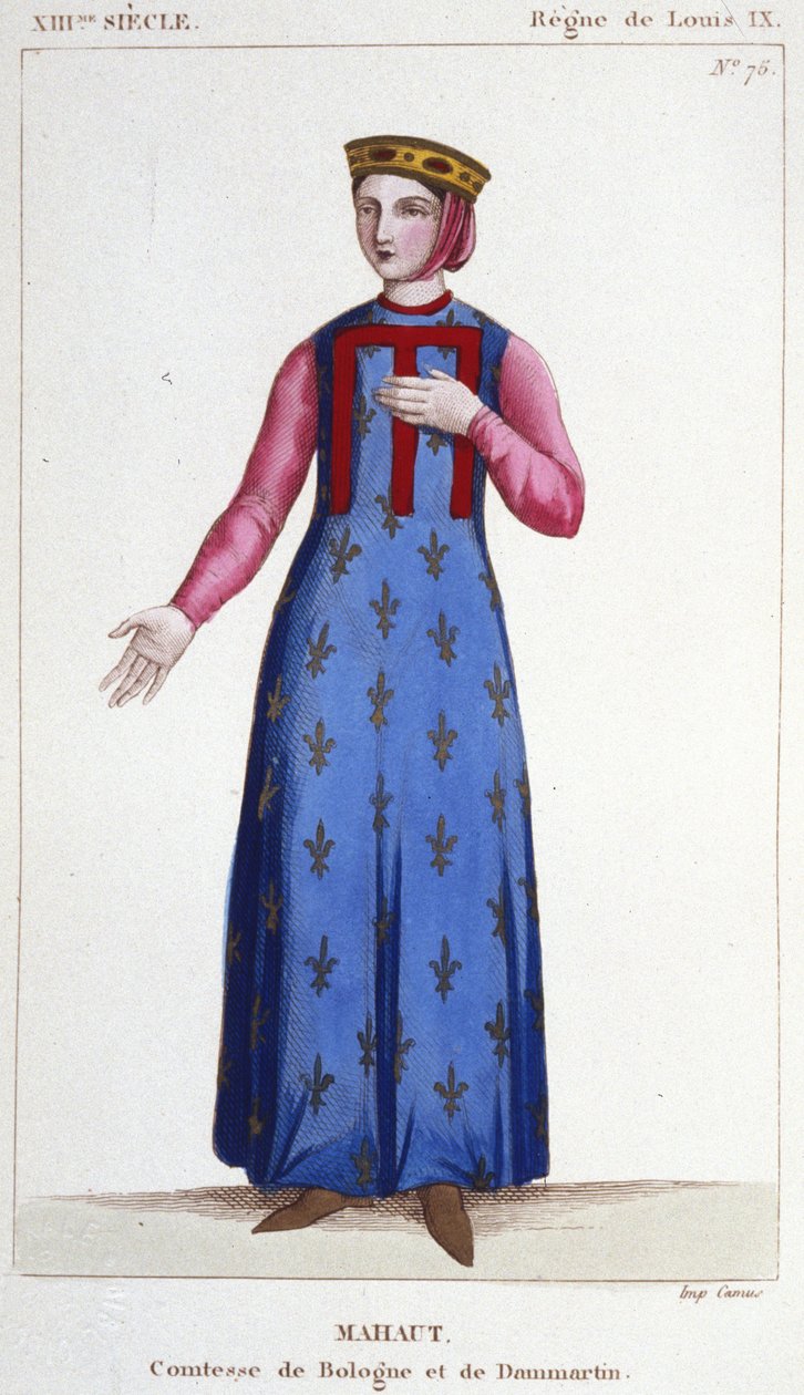 Portræt af Mathilde de Dammartin (ca. 1202-1259) eller Mahaut, grevinde af Boulogne og Dammartin (Mathilde II) og d
