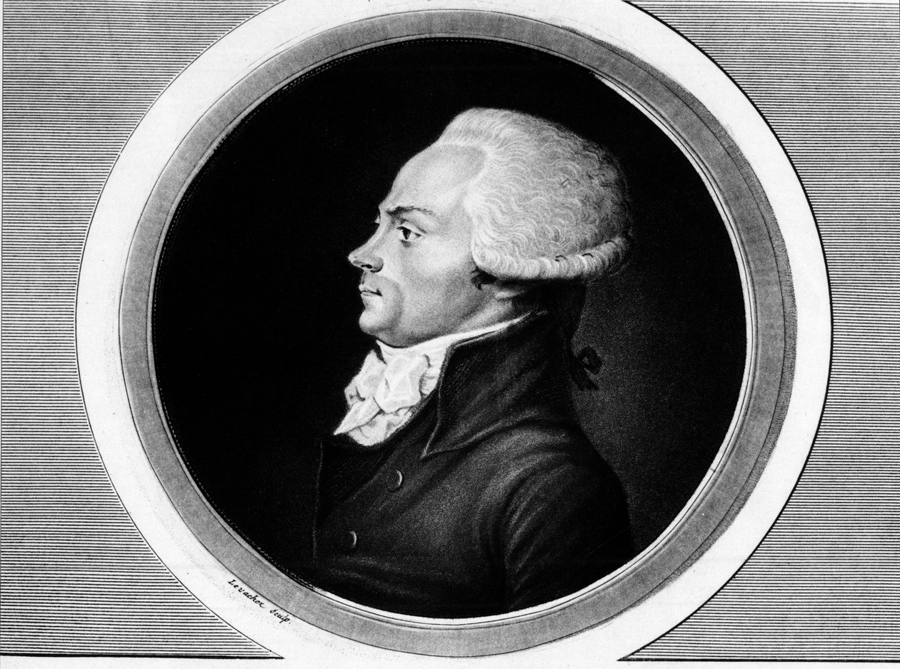 Portræt af Maximilian af Robespierre (1758-1794), medlem af Generalstaterne og stedfortræder for Paris ved Nationalkonventet. i "" Collection complete des tableaux historiques de la revolution francaise, en trois volumes."" 1804. af Unknown artist