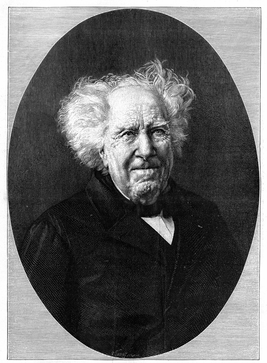 Portræt af Michel Eugene (Michel-Eugene) Chevreul (1786-1889), fransk kemiker. Gravering i "" Natur: gennemgang af videnskaberne og deres anvendelser til kunst og industri"" af 28. august af Unknown artist