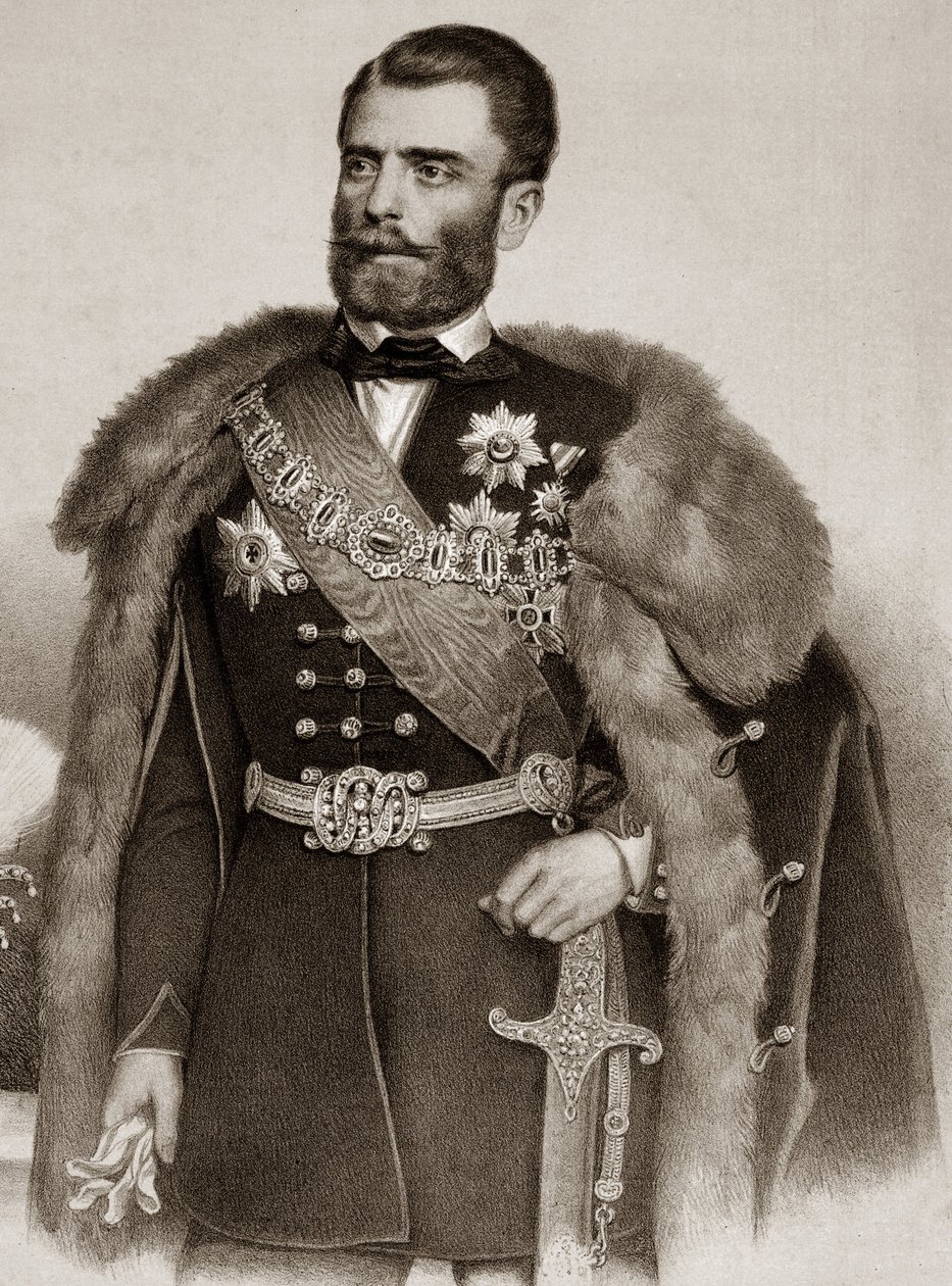 Portræt af Michel III Obrenovic 1823-1868 Prins af Serbien - Portræt af Michel III Obrenovic III Prins af Serbien af Unknown artist