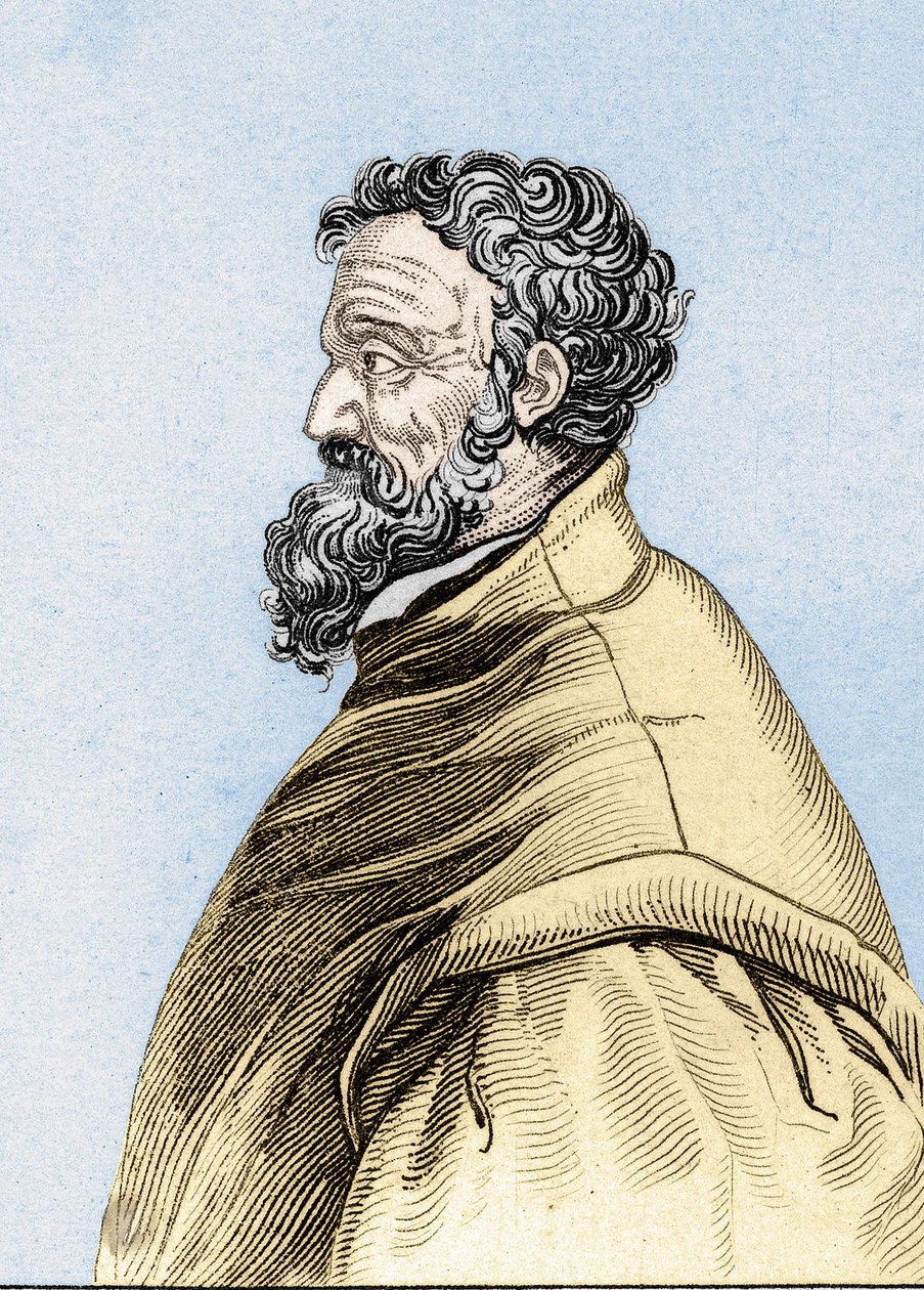 Portræt af Michelangelo Buonarroti dit Michelangelo (Michelangelo eller Michel Ange af Unknown artist