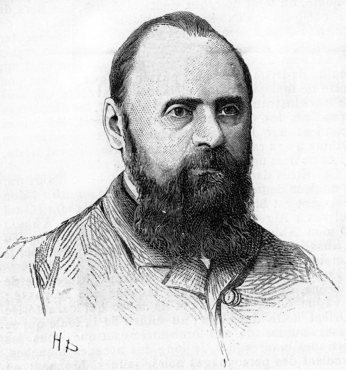 Portræt af Mily (Mili, Milli) Alexeyevich Balakirev (1837-1910) Pianist, dirigent og russisk komponist. Stik fra 1889. af Unknown artist