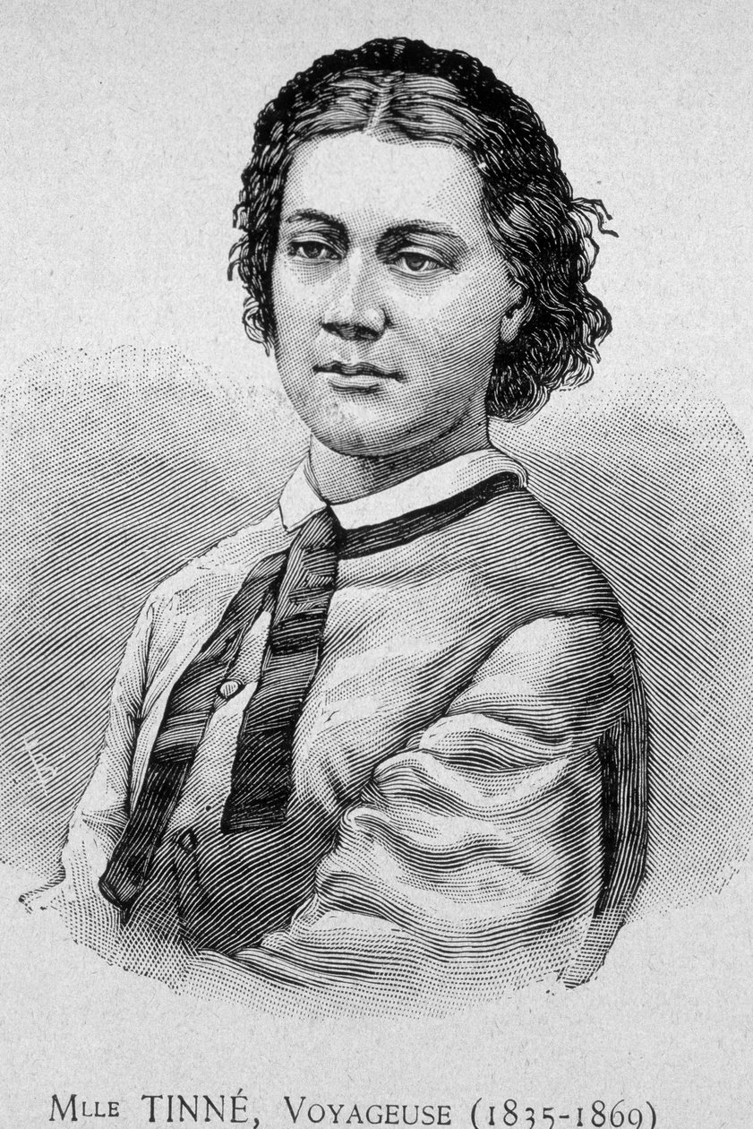 Portræt af frøken Tinné, rejsende (1835 - 1869) - grav. 19. århundrede af Unknown artist