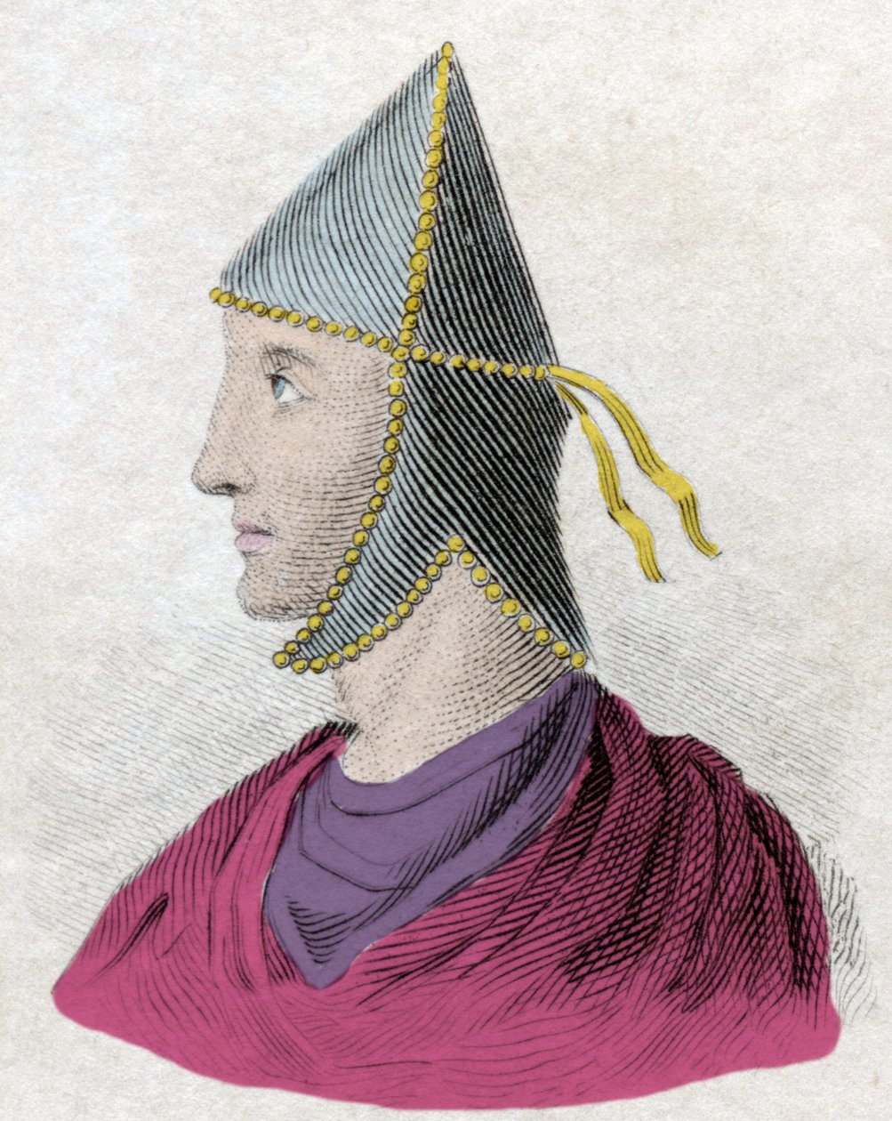 Portræt af Mithridate VI Eupator kaldet den Store (v.132-63 f.Kr.), Kongen af Broen. (Mitridate, re di Ponto) Indgravering af det 19. århundrede. af Unknown artist
