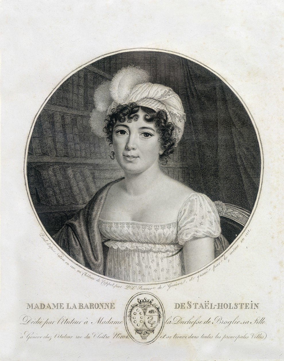 Portræt af Madame de Staël - gravering af Unknown artist