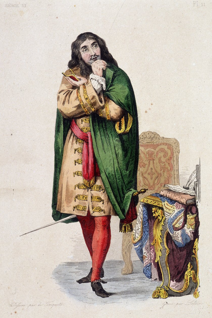 Portræt af Molière - i "" Le Plutarque francais"" udg. Mennechet, vol. 5 af Unknown artist