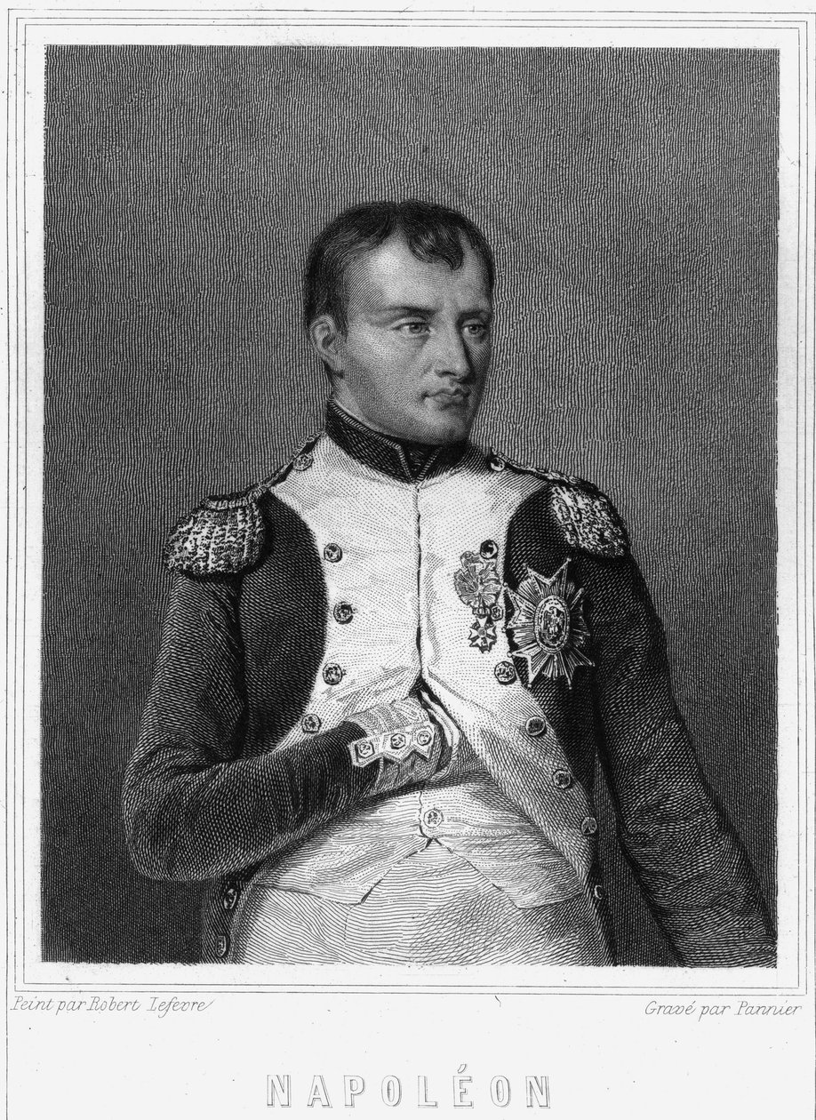 Portræt af Napoleon I (1769 - 1821), franskmændenes kejser - i "Histoire des Français"" af Lavallée, stik, sd. af Unknown artist
