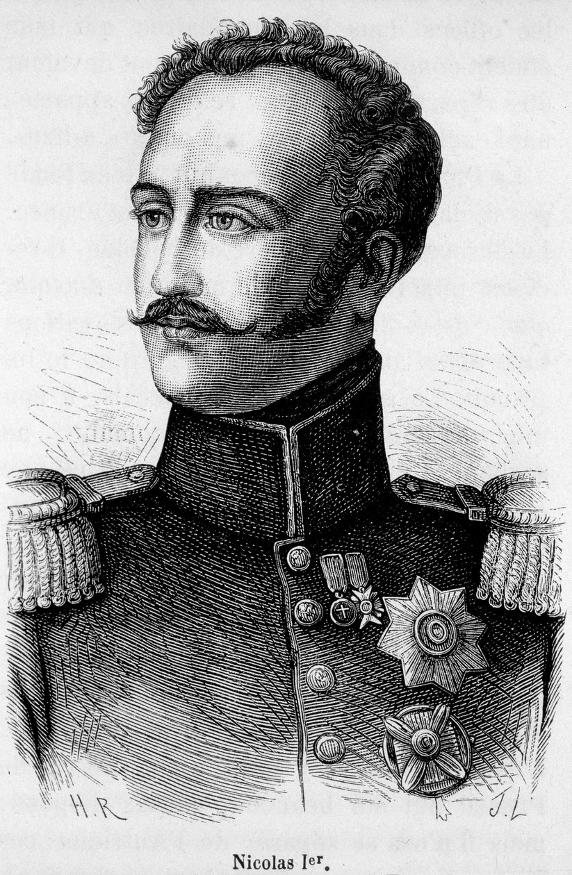 Portræt af Nikolaj I, Ruslands kejser (1796 - 1855) af Unknown artist