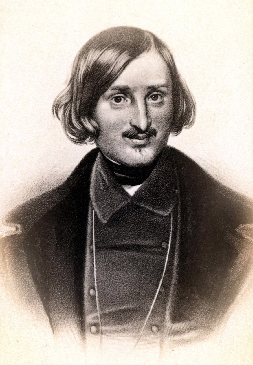 Portræt af Nicolai Vasilyevich, sagt på fransk Nicolas Gogol (1809 - 1852), russisk forfatter. Gravering sd. 19. århundrede. af Unknown artist