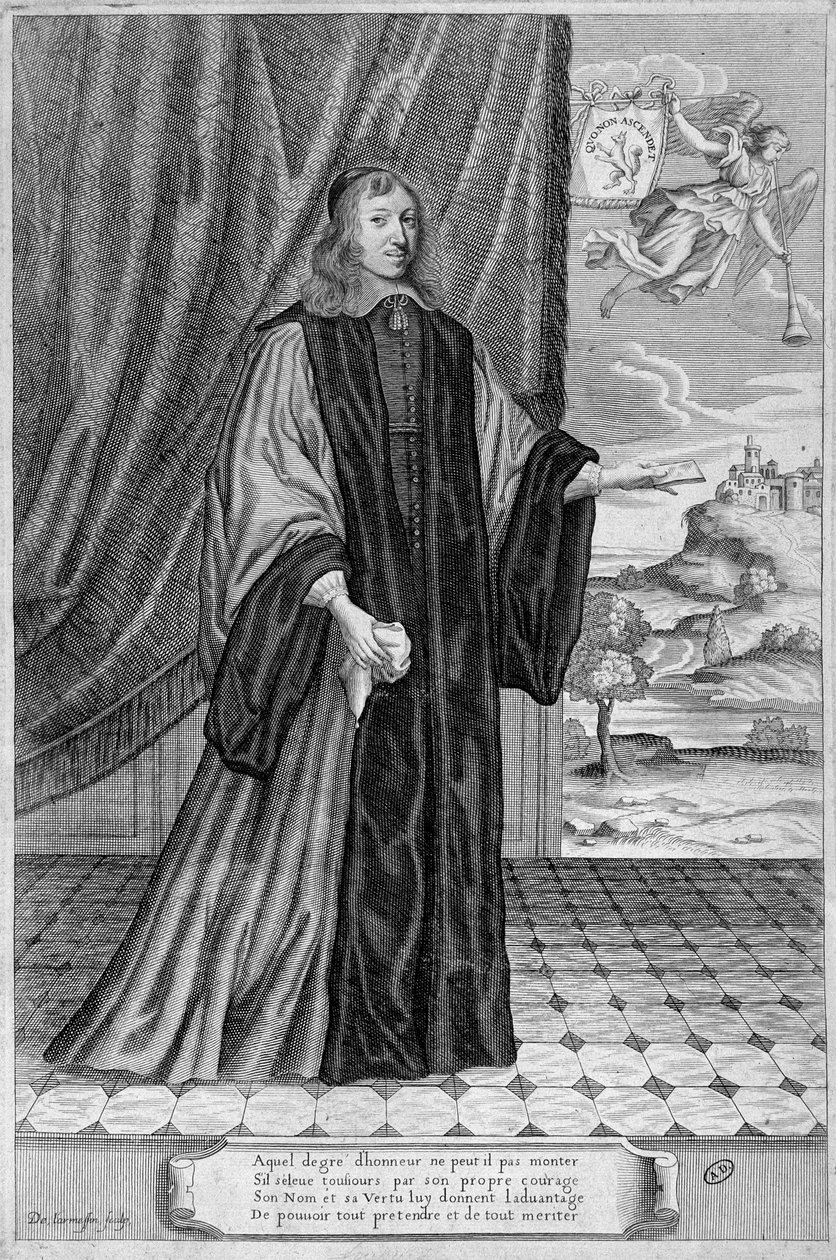Portræt af Nicolas Fouquet. sd. Indgravering af det 19. århundrede af Unknown artist