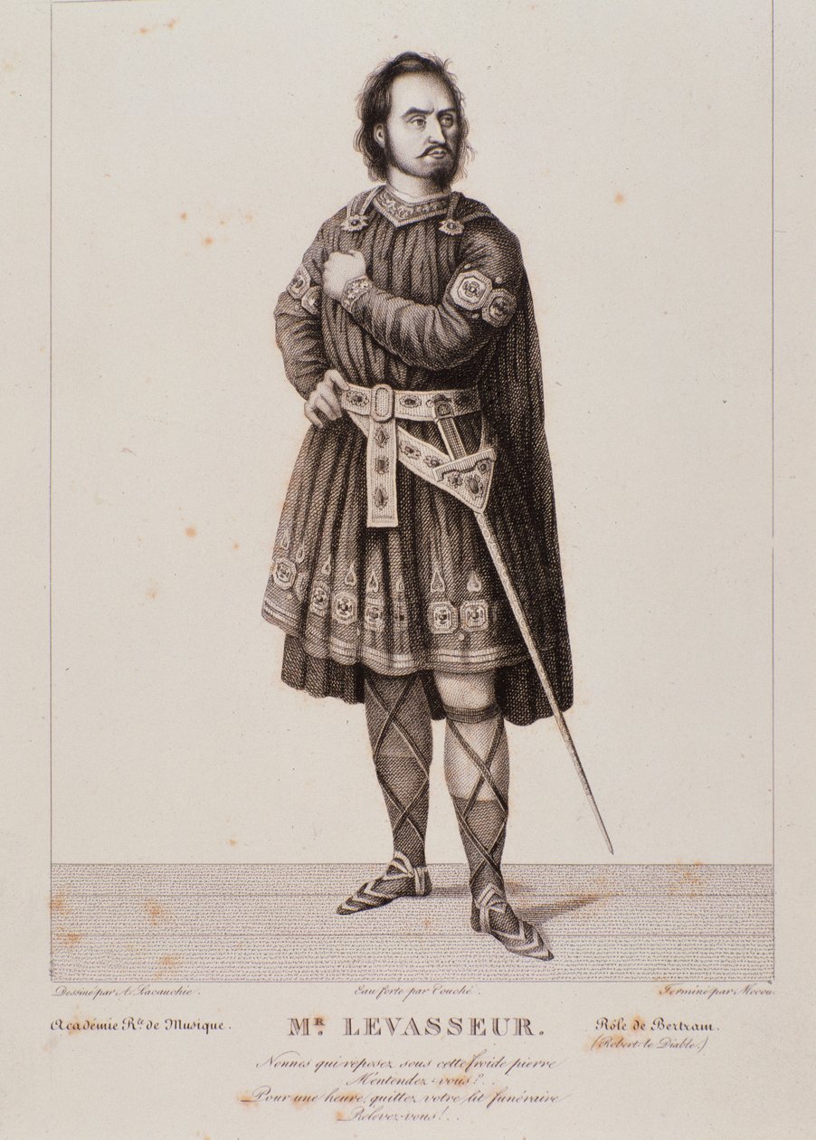 Portræt af Nicolas Prosper Levasseur som Bertram i operaen Robert le Diable (1831) af Unknown artist