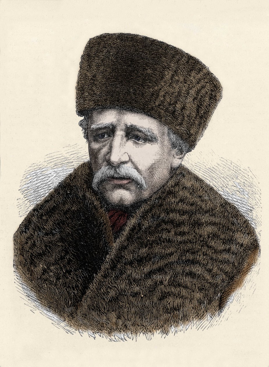 Portræt af Nils Adolf Erik (Eric) Baron Nordenskjold (Nordenskiold) (1832-1901), svensk naturforsker og opdagelsesrejsende. Stik fra slutningen af 1800-tallet. af Unknown artist