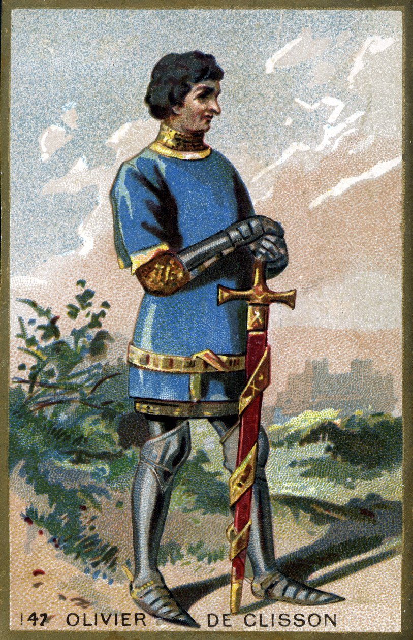 Portræt af Olivier de Clisson (1336 - 1407). Kromolitografi i slutningen af det 19. århundrede. af Unknown artist
