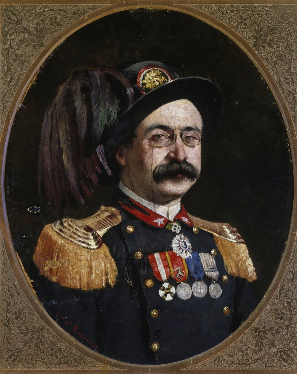 Portræt af Oreste Baratieri (1841-1901) (olie på lærred) af Unknown artist