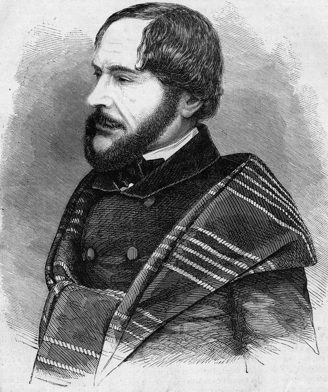 Portræt af PHILARETE CHASLE (1798-1873) kritiker og mand med franske bogstaver. Gravering af 1873 af Unknown artist