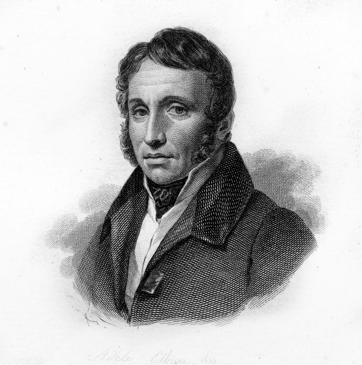 Portræt af Paul Louis Courier, fransk pamfletariker og epistolier (1772-1825), gravering af det 19. århundrede af Unknown artist