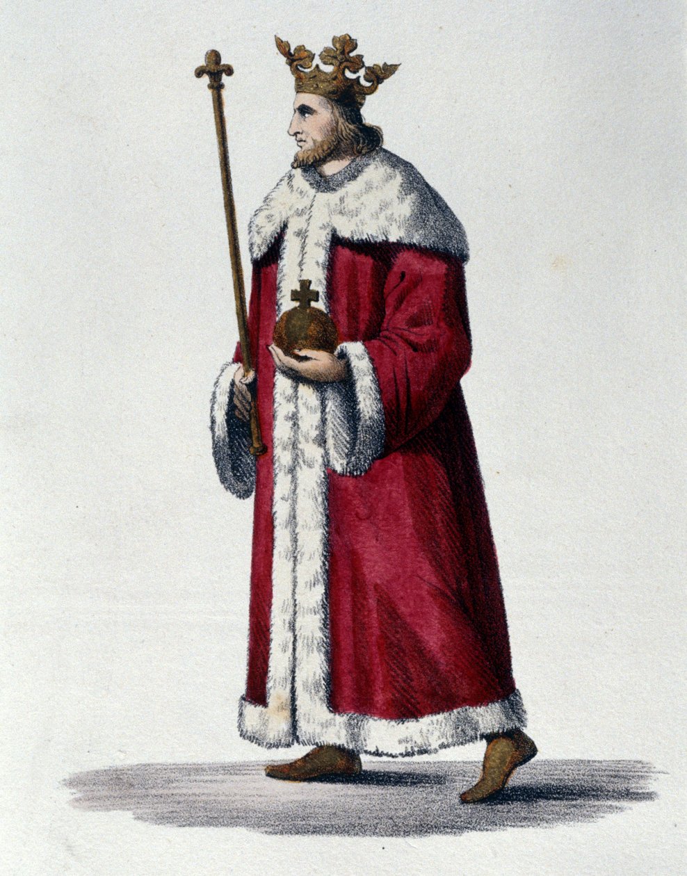 Portræt af Pepin III kendt som Pepin the Brief (714-768) konge af Frankrig. af Unknown artist