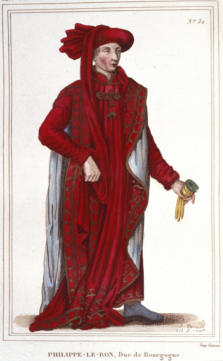 Portræt af Filip III den Gode (1396-1467), gravering af hertugen af Bourgogne fra 1830 af Unknown artist